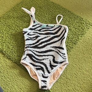 Zebra Print Kids Swim One Piece